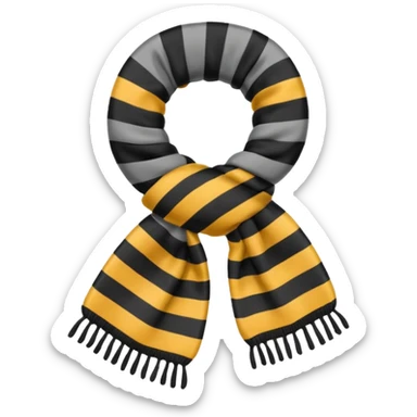 scarf in grey and black stripes sticker