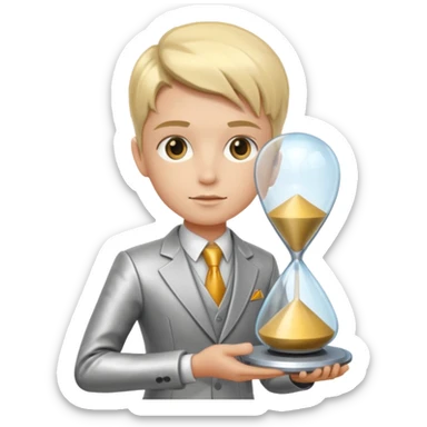 future Explorer with futuristic sandglass sticker