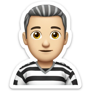 prisoner in prison uniform in Russia sticker