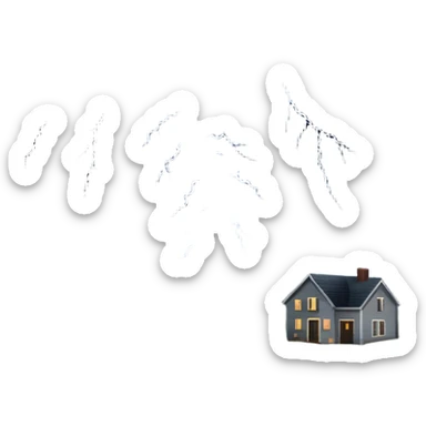 a stormy weather scene with heavy rain, lightning, and a tornado in a natural landscape. It captures the intensity of severe weather conditions. sticker