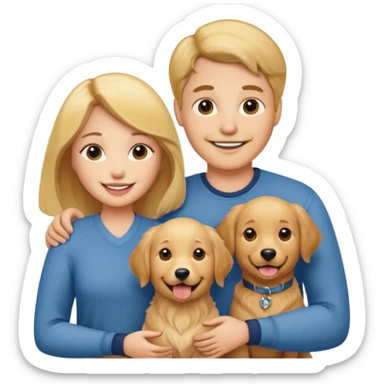 couple and their pet dog sticker