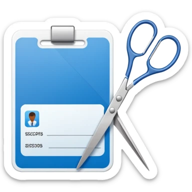 Scissors cutting ID card in half sticker