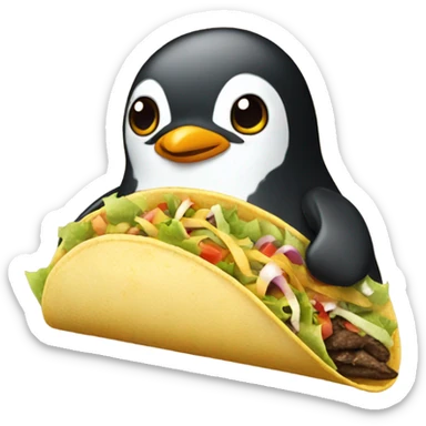 Mexican penguin taco sticker