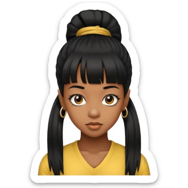 Lisa Left Eye Lopes with black ponytail hair  sticker