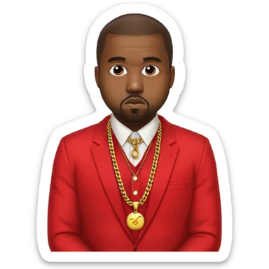 kanye west in red suit sticker