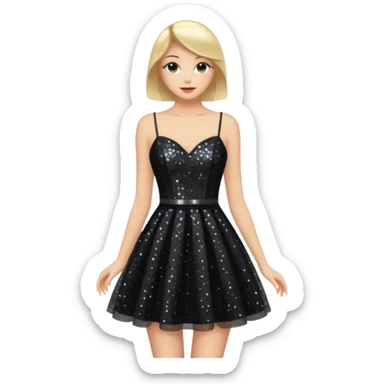 black glittery prom club dress short sticker