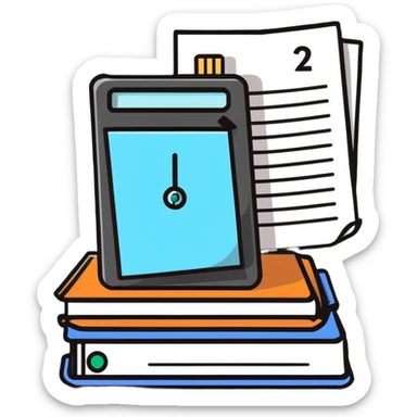 small stack of papers with a timer symbolizing heavy admin workload sticker