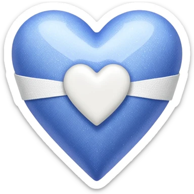 Periwinkle sparkly heart, with one white bandage wrapped around it, high resolution sticker