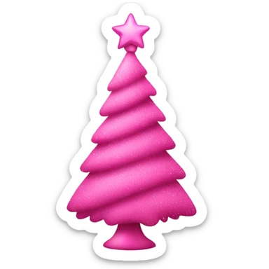 Pink christmas tree sticker
