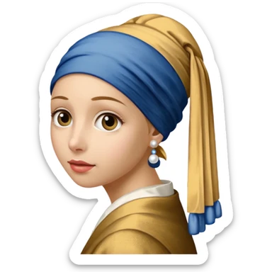 Girl with a Pearl Earring painting sticker
