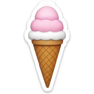Pink, white, and brown ice cream cone sticker