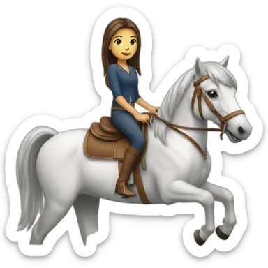 girl on horse sticker