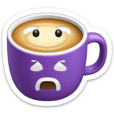 a coffe mug with the word "MUGGO" written on it. In a purple color sticker