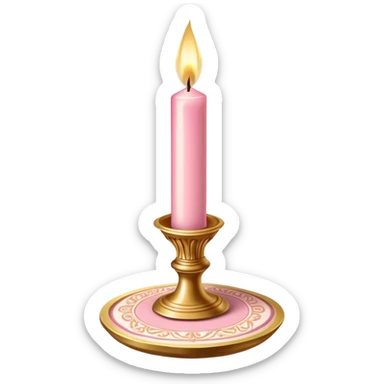 Pastel Reddish-pinkish and gold and white vintage candles sticker