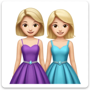 girls in a prom sticker