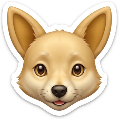 light yellow dog, pointy ears, brown eyes, light brown nose sticker