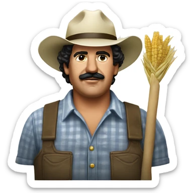 pablo escobar as a farmer sticker