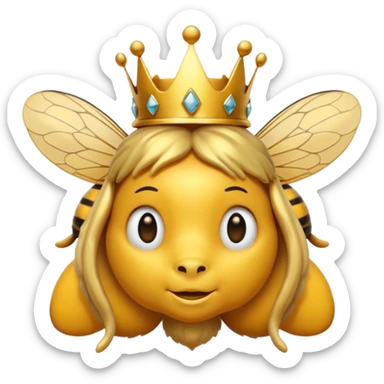 Bee wearing a crown sticker