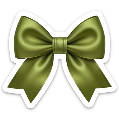 Olive green bow sticker