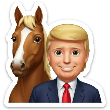 Donald trump with a horse sticker