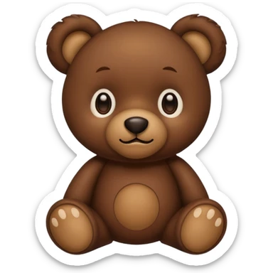 Dark brown teddy bear sticker