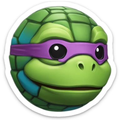 3d sphere with a cartoon Teenage mutant ninja turtle skin texture sticker