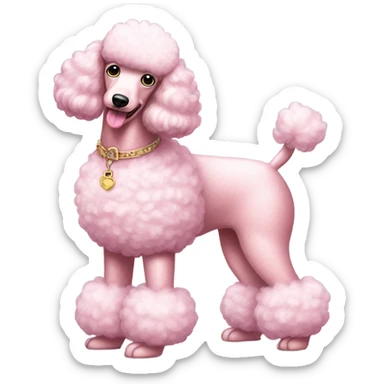 Pink-poodle-standing sticker