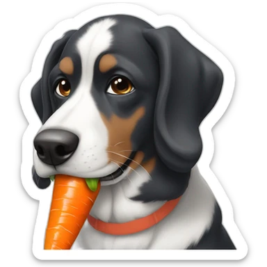 biggest dog in the world eating a carrot while wearing a beanie sticker