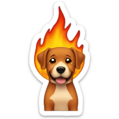 this is fine dog with fire in background sticker
