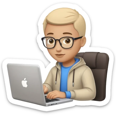 portrait of a software engineer writing code with a laptop sticker