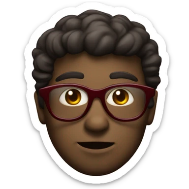 Dark red heart glasses sticker