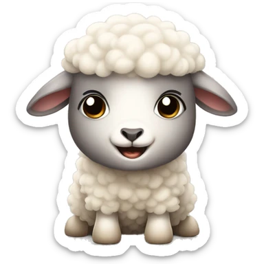Cute baby sheep sticker