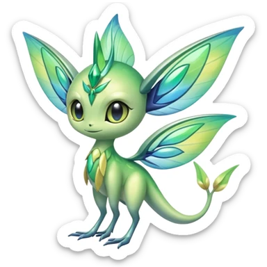 Shiny Aural Keldeon-Celebi-Helioptile-Heliolisk-Fakémon-fusion (full body) sticker