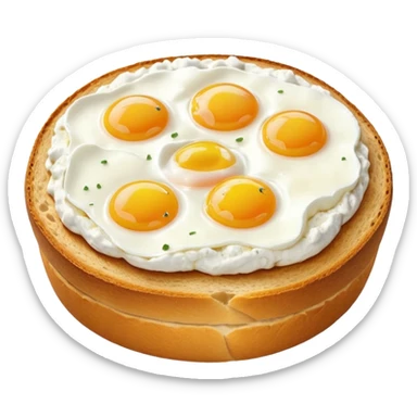 Sour bread with cottage cheese and egg on top sticker
