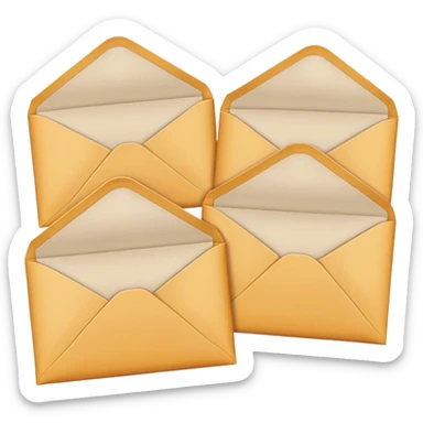 Three identical sealed manila envelopes in a row sticker