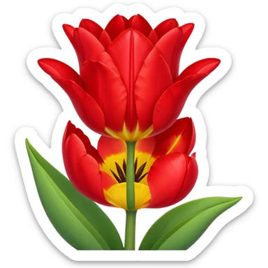 Personified tulip doing a grand battement  sticker