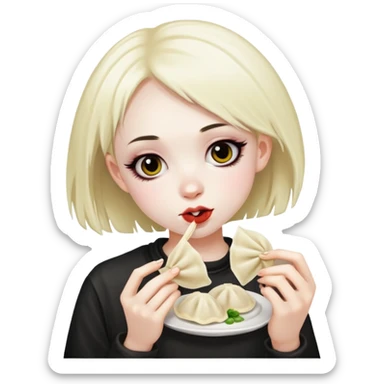 Emo girl from 2007 with dumplings  sticker