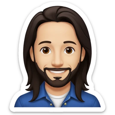 AJ McLean with dark brown long hair sticker