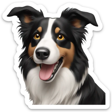 a happy border collie sticker