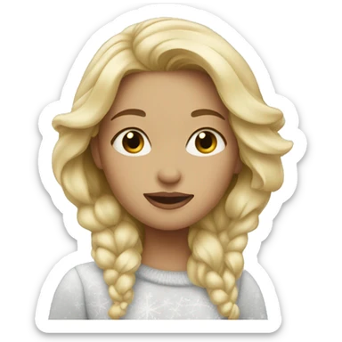 blonde girl i’m winter  sticker