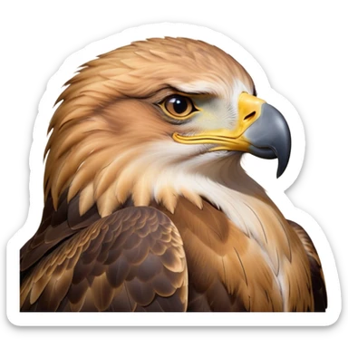 Meme-Worthy Cute Sleeping Golden Eagle Portrait Emoji, Head resting peacefully with a contented smile, showcasing a stately, broad-beaked form with eyes gently closed in serene slumber and luxuriously soft, golden plumage, Simplified yet adorably endearing features, highly detailed, glowing with a soft, drowsy amber light, high shine, relaxed and utterly lovable, stylized with an air of playful laziness, soft glowing outline, capturing the essence of a sleeping golden eagle that feels destined to become the next viral icon of adorable rest! sticker