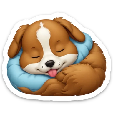 dog sleeping with gonfie out sticker