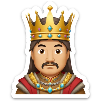 genghis khan holds a crown sticker