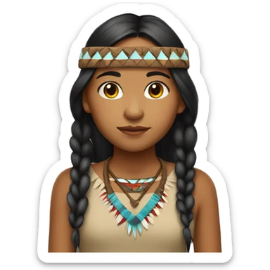 Native American girl sticker