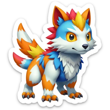 Colorful cute kawaii cool edgy Digimon-Fakemon-animal full body sticker