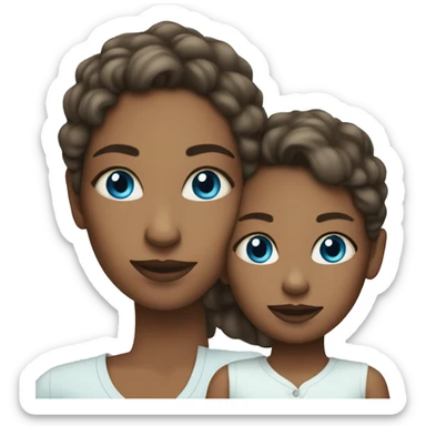 Mom and daughter blue eyes sticker