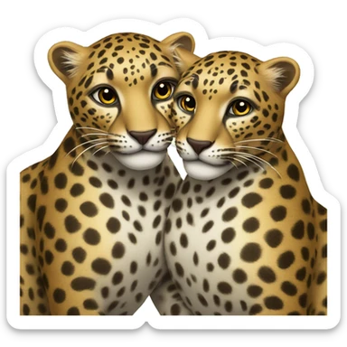 Two leopards love each other sticker