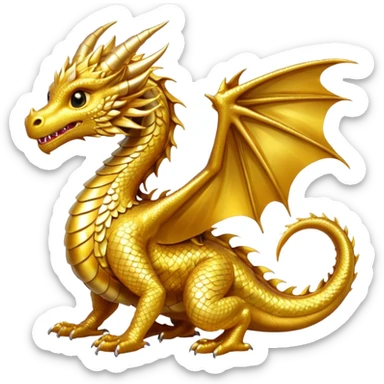 Fourth wing andarna, gold dragon sticker