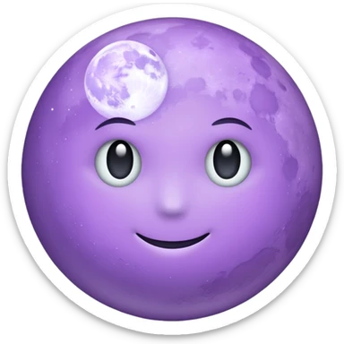 realistic Light purple moon sticker