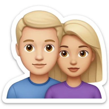 A man and woman merging them height  sticker